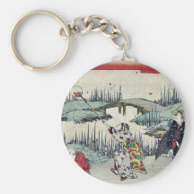Luciérnagas de cogida por Katsukawa, Shunsen Ukiyo Llavero Personalizado