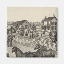 Luellen y Fox, residencia del Fox de Juan, Kansas Imán Para Frigorífico
