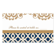 Lugar marroquí de la tabla del boda de los azules  tarjetas personales