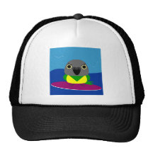 Lulu el practicar surf del loro de Senegal Gorras De Camionero
