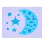 Luna azul y estrellas rayadas anuncios personalizados
