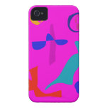 Luna con el rosa de la ventana iPhone 4 Case-Mate fundas