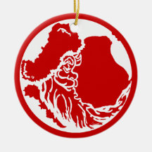 Luna de Santa en el ornamento rojo Adorno