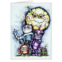 Luna del robot felicitacion 