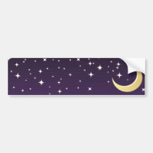 Luna estrellada etiqueta de parachoque
