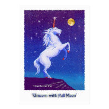 Luna Llena del unicornio Tarjeta De Visita