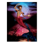 Luna mágica de la sirena tarjeta postal