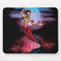 Luna mágica Mousepad de la sirena
