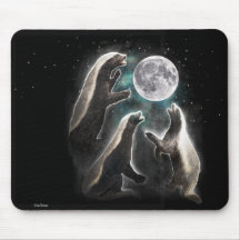 Luna Mousepad de tres tejones de miel