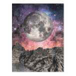 Luna sobre el lago mountain postales