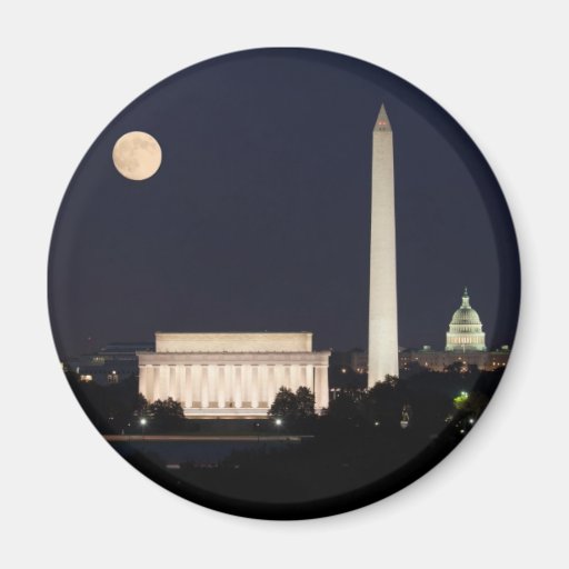 Luna sobre Washington DC Iman Para Frigorífico