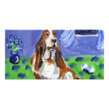 Luna sonriente de los sentidos de Basset Hound Tarjetas Personales
