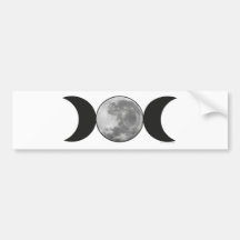 Luna triple con la luna pegatina de parachoque