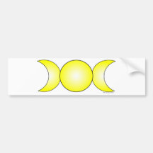 Luna triple - pendiente amarilla etiqueta de parachoque