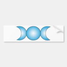 Luna triple - pendiente azul clara etiqueta de parachoque