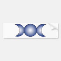 Luna triple - pendiente azul pegatina de parachoque