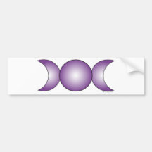 Luna triple - pendiente púrpura etiqueta de parachoque