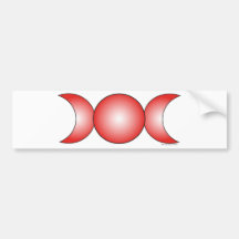 Luna triple - pendiente roja etiqueta de parachoque