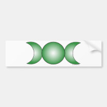 Luna triple - pendiente verde etiqueta de parachoque