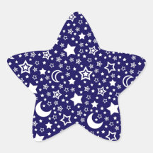 Luna y estrellas calcomanía forma de estrella personalizadas