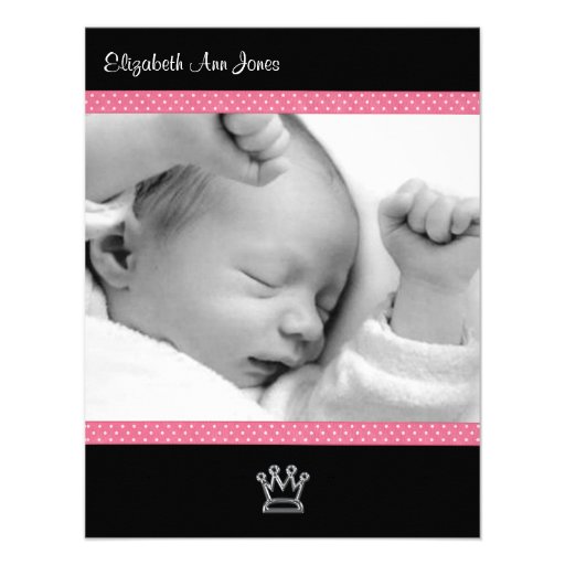 Lunar rosado en la niña negra Announements Anuncio Personalizado