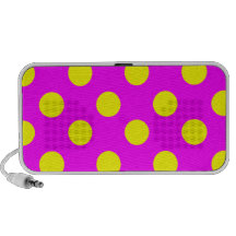 Lunares amarillos grandes en rosa fucsia laptop altavoces