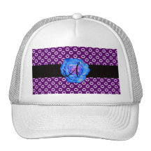 Lunares color de rosa azules de la púrpura del mon gorra