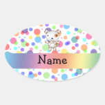 Lunares conocidos personalizados del arco iris del calcomanías ovaladas personalizadas