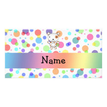 Lunares conocidos personalizados del arco iris del tarjetas con fotos personalizadas