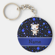 Lunares conocidos personalizados del azul del negr llaveros personalizados