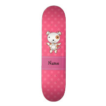 Lunares conocidos personalizados del rosa del perr tablas de skate
