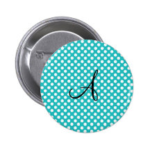 Lunares de la turquesa del monograma pins