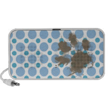 Lunares de los azules cielos; Pawprint fangoso iPhone Altavoz