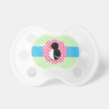 Lunares de lujo del pingüino chupetes de bebé