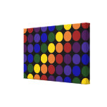 Lunares del arco iris en negro lona envuelta para galerias