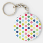 Lunares del arco iris llaveros personalizados