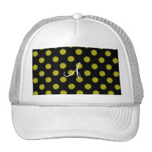 Lunares del brillo del amarillo del monograma gorra