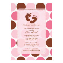 Lunares del rosa de la invitación de la fiesta de 