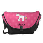 Lunares del rosa del unicornio del bebé del arco i bolsas de mensajeria