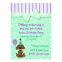 Lunares e invitación del cumpleaños del perro de p