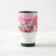 Lunares florales del vintage rosado de moda del mo tazas