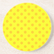 Lunares grandes - amarillo de la mandarina en amar posavaso para bebida