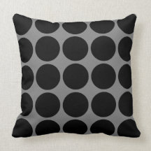 Lunares negros grandes en gris almohada