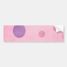 lunares púrpuras en rosa etiqueta de parachoque