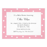 Lunares rosados bonitos invitaciones personalizada