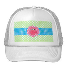 Lunares rosados del búho gorras de camionero