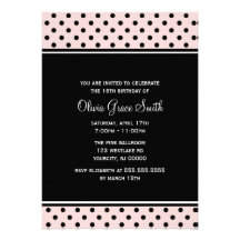 Lunares rosados elegantes invitación personalizada