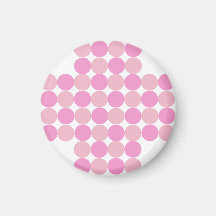 Lunares rosados imán de frigorífico