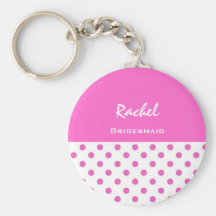 Lunares rosados KC03 de la dama de honor Llaveros Personalizados