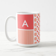 Lunares rosados y coralinos, puntos tazas